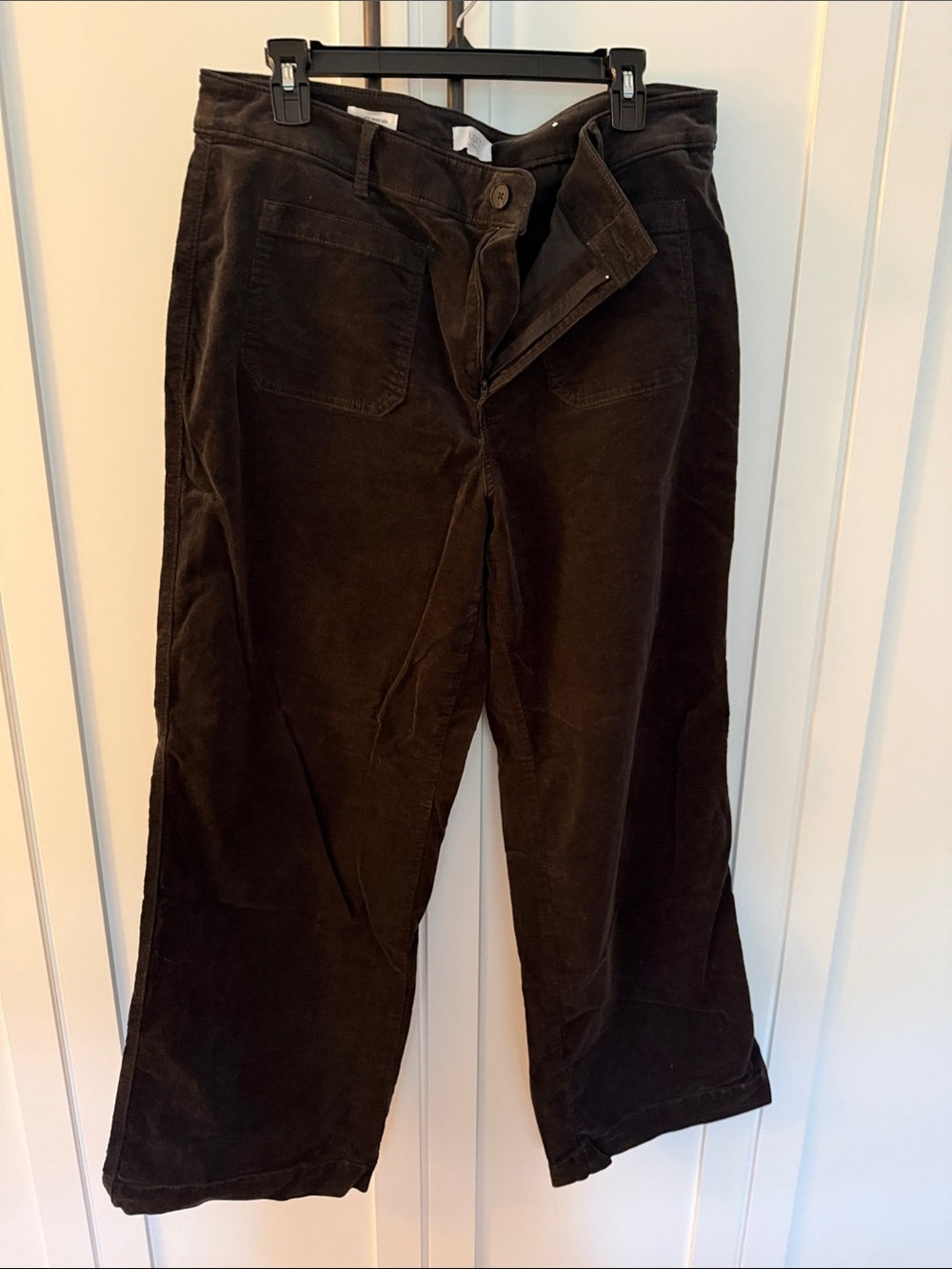 LOFT Dark Brown Wide-Leg Corduroy Pants
